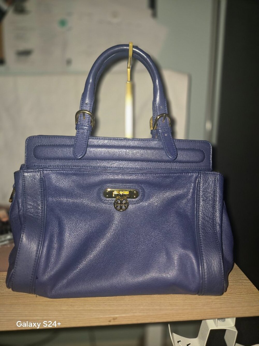 Tory Burch Blue Leather Satchel / Crossbody Bag